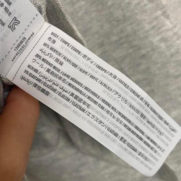 NWT Abercrombie & Fitch Merino Wool Blend Turtleneck Grey Long Sleeve Sweater L - Picture 4 of 8